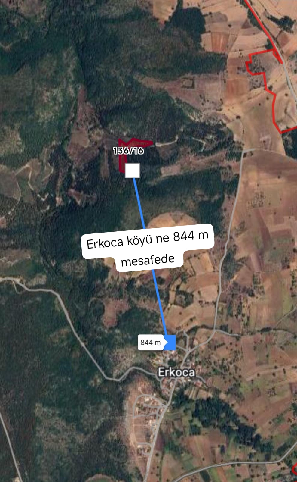 ERKOCA KÖYÜNE YÜRÜME MESAFESİNDE YOLLU 7.358 M2 YATIRIMLIK TARLA - BİLECİK MERKEZ fotoğraf 3